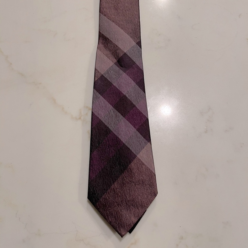 Burberry London Silk Tie Aubergine/Eggplant